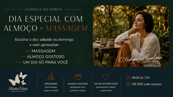 Day use com massagem | 27 ou 28/06
