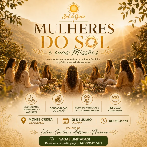 Círculo Feminino Mulheres do Sol com cacau e vivência