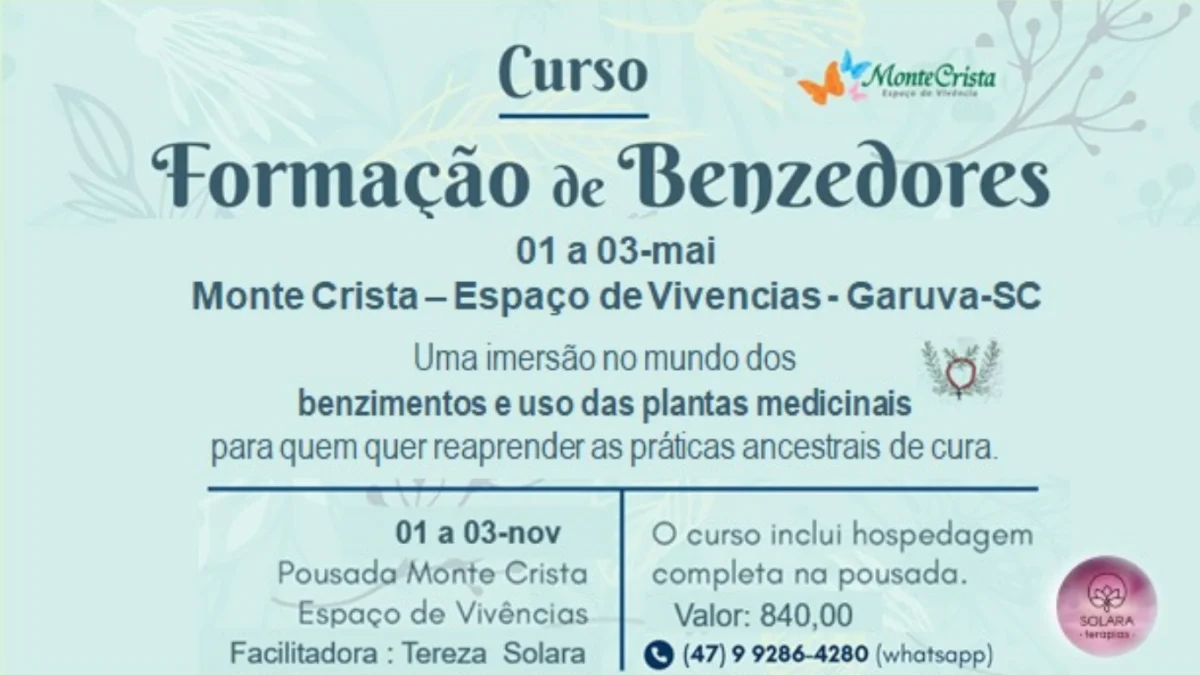 Curso de Benzimentos e plantas 